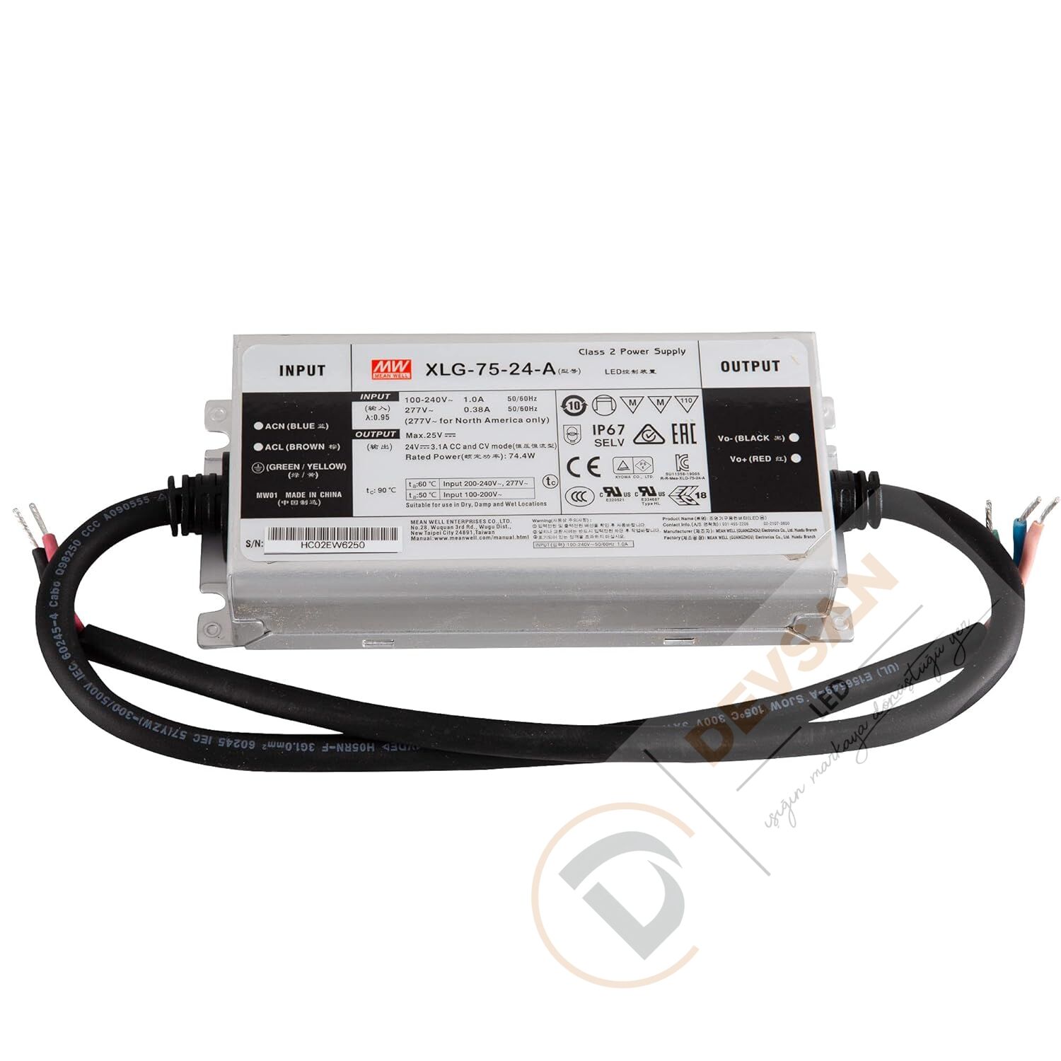 Mean Well XLG-75-24-A 24V DC 3.1A