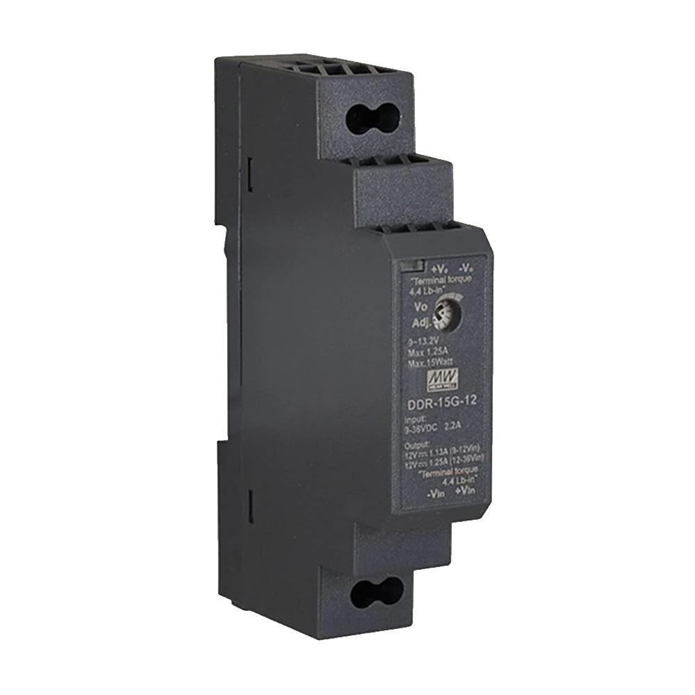 Mean Well DDR-15G-12 15W 9-36VDC 12VDC 1.25A DIN Tek Çıkışlı Ray Montajlı Dönüştürücü