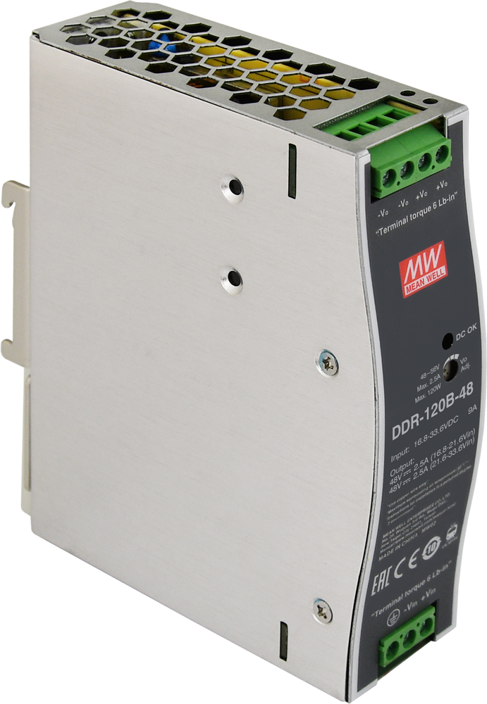 Mean Well DDR-120B-24 24V 120W DIN Ray Sistem Yalıtılmış DC/DC Dönüştürücü