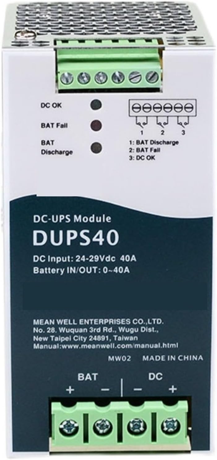 Mean Well DUPS40, 24-29VDC 40A Ray Tipi Kesintisiz UPS Modül